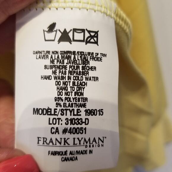 Frank Lyman New Yellow Tunic Top Pleated Long Sleeve Blouse Size 8 - Picture 11 of 14